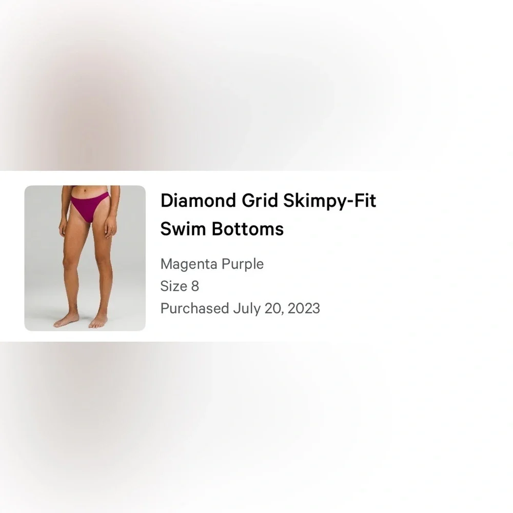 Lululemon Diamond Grid Skimpy-Fit Swim Bottoms, Size 8
